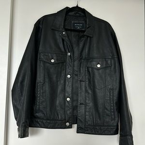 Abercrombie Vegan Leather Trucker Jacket